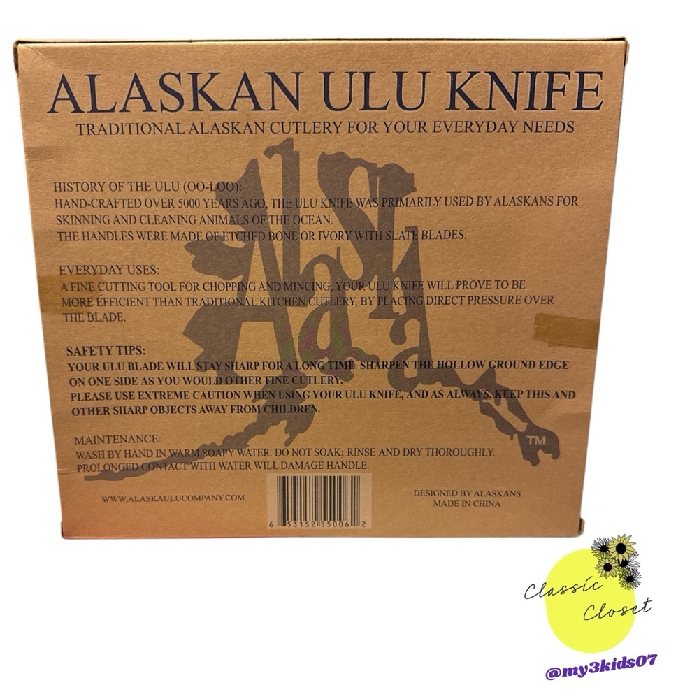 NWT Alaskan Ulu Knife and Chopping Bowl Set Mountain Design - Picture 2 of 3